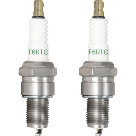 2 Pièces F6RTC Bougie d'allumage Auto, bougie tondeuse a gazon, Remplacer pour BPR6ES/7995/WR6DC 7900/WR7DC/RN9YC RN10YC RN11YC, pour 3047/W20EPR-U/VW20, pour MTD 951-10292 751-10292 131-039 (1/5)