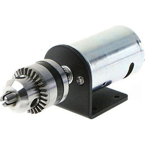 SJLERST Moteur de tour à pression 555 CC 12 V-36 V avec mandrin de perceuse à main miniature et support de montage, ensemble d'outils de bricolage (1/5)