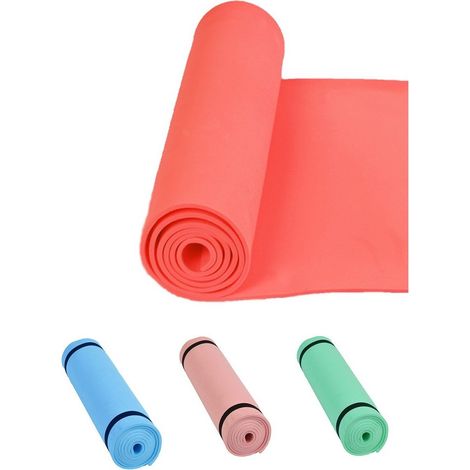 JARDIN202 - Esterilla Antideslizante Deporte TPE Eco-Amigable Multifunción Colchoneta para Fitness, Pilates, Yoga y Camping 180 x 50cm (Rojo)