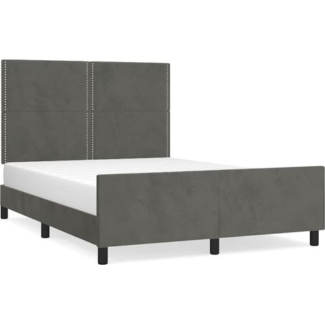Maison Exclusive - Bettgestell ohne Matratze Dunkelgrau 140x200 c (1/5)