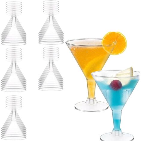 Lot de 30 verres à martini, en plastique, réutilisables, 200 ml, verres à martini, verres à margarita pour fêtes, anniversaires, mariages