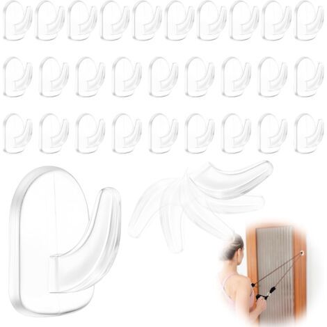 50 Crochets Adhésifs Transparents, Crochets Extra Forts Autocollants pour Serviettes et Vêtements, Crochet Muraux Sans Perçage pour Cuisine, Salle de Bain et Chambre (1/5)