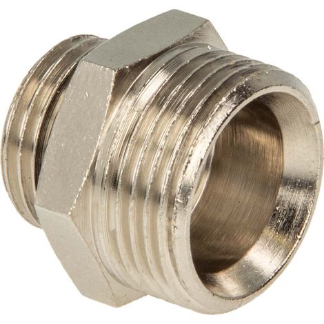 tecuro Anschlussnippel Eurokonus 3/4 Zoll AG x 1/2 Zoll AG mit O-Ring, DN 15, MS- teilvernickelt