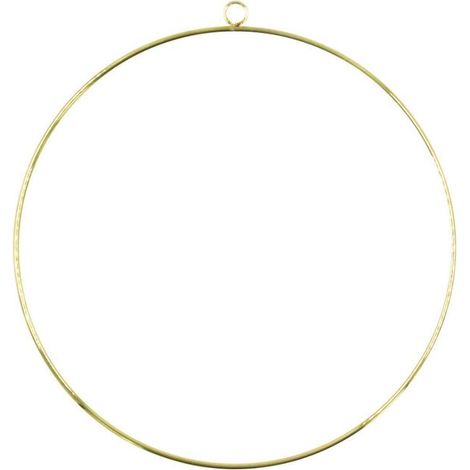 Décoration à suspendre - Cercle - Doré - 25 cm de diamètre - Métal or (1/2)