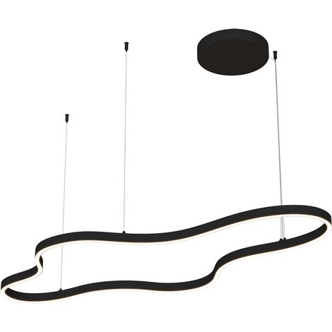 Suspension Luminaire LED 95W IRC90 Variable Noir Sablé ZAMBELIS 25415 - Blanc chaud - 3000K