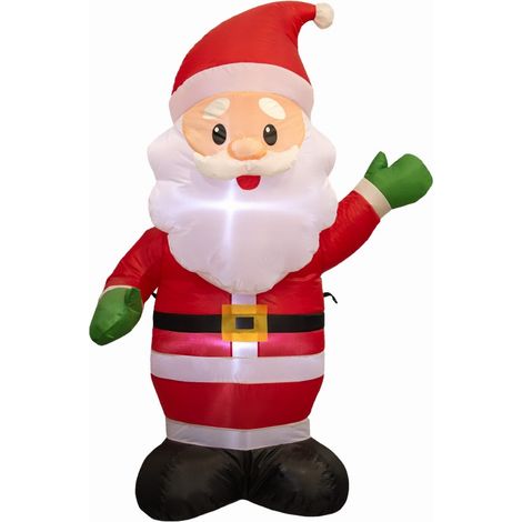 Père Noël gonflable, lumineux, grand format, LED, 125 cm, JUMIhome (1/4)