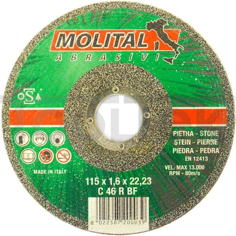 DISCO DA TAGLIO MOLA PIETRA 115mm DISCHI 10pz SMERIGLITRICE MOLITAL