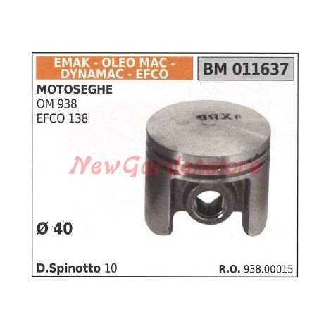 Pistone motosega compatibile OLEOMAC 938 EFCO 138 Ø 40mm EMAK 938.00015