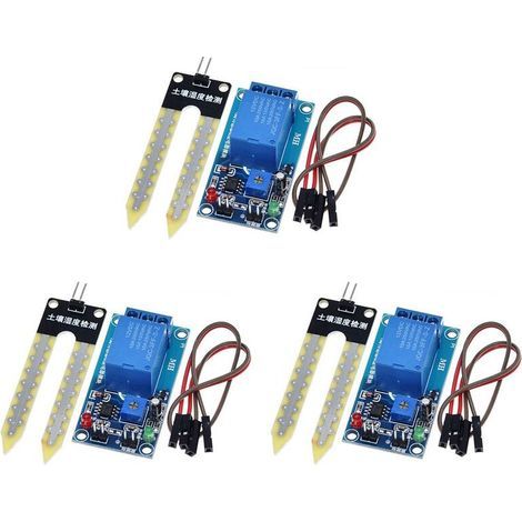 3X Module de Commande de Relais de Capteur D'Humidité Du 12 V, Arrosage Automatique de L'Interrupteur de Démarrage D'Humidité (1/5)
