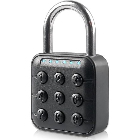 Cadenas à Combinaison 6 Chiffres, Cadenas à Code Electronique avec Serrure Numérique, Cadenas Code Exterieur Etanche, Réinitialisables Cadenas de Sécurité pour Casiers Bagages Bureaux (1/5)