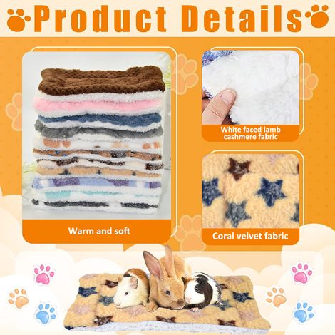 Nid Pour Petit Animal - Tapis De Sommeil En Molleton Chauffant - Pour Cochon D Inde Hamster Hérisson Chinchilla Et Autres Petits Animaux - 2 Pièces 20 cm x 15 cm (1/5)