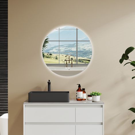 AICA SPECCHIO DA BAGNO ROTONDO DA 90CM CON LED, ANTIAPPANNAMENTO, 3 TEMPERATURE COLORE, RETROILLUMINATO (1/5)