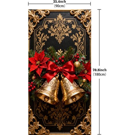 Décorations de Noël 2025 : accessoires, toiles de fond, décorations de cour extérieure, rideaux de porte, tentures de porte - 90 x 180 cm - Lot de 7