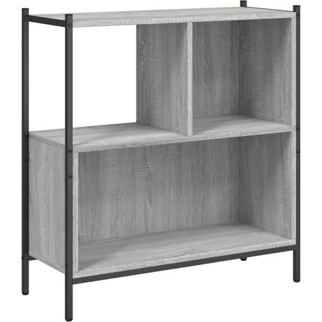 Libreria Armadio per Libri Grigio Sonoma 72x28x77,5 cm in Legno Multistrato (1/4)