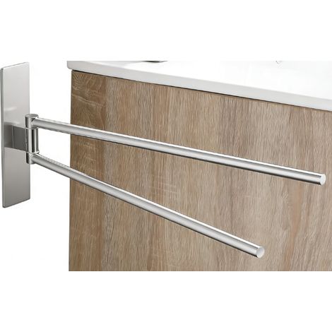 Porte-serviette - Acier Inoxydable - Rotation 180° - Adhésif Sans Perçage - Pour Salle De Bains Cuisine Lingerie - 1 Pièce