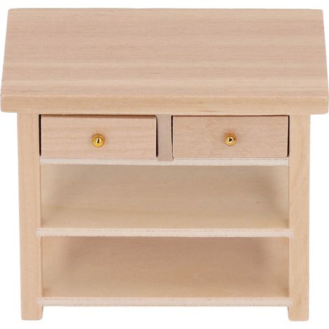 Armoire de Salle de Bain Miniature en Bois de Bouleau Vintage, Meuble Miniature DIY 1/12 pour Maison de Poupée, Style Simple et Élégant (1/5)