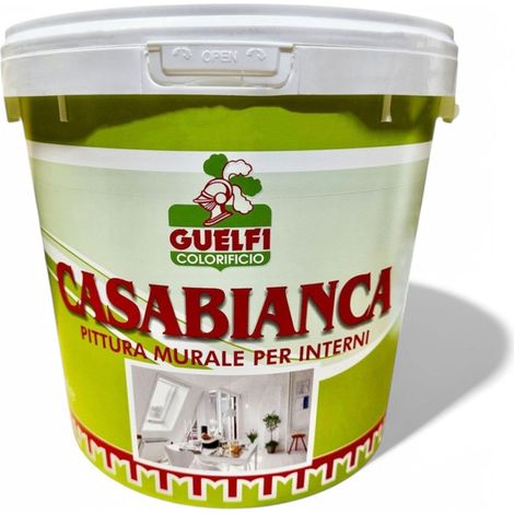 pittura murale bianca per interni alta copertura scorrevolezza facile applicazione con rullo o pennello - 2.5 lt.