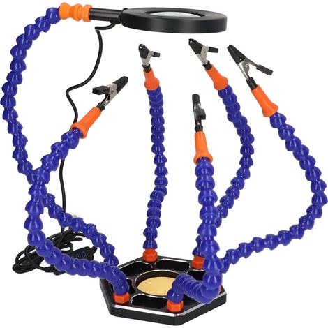 Station de Soudage Multifonctionnelle avec 6 Bras Flexibles et Loupe 3X (1/5)