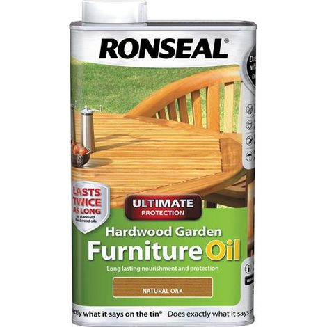 Ronseal Ultimate Protection Hardwood Garden Furniture Oil Natural Oak 1 litre
