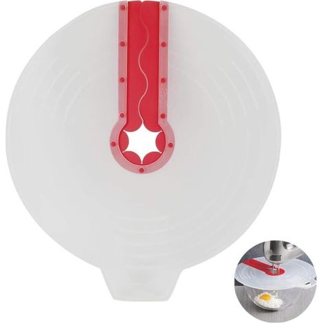 Bol mélangeur universel anti-éclaboussures en silicone avec protection anti-éclaboussures, couvercle anti-éclaboussures, empêche les éclaboussures gênantes de la pâte lors du mixage, 31 cm (1/4)