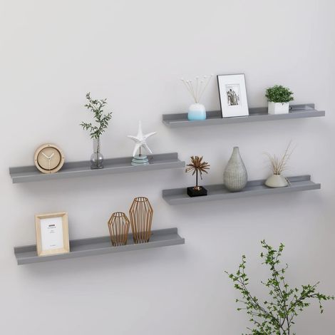Wall Shelves 4 pcs Grey 60x9x3 cm vidaXL (1/5)