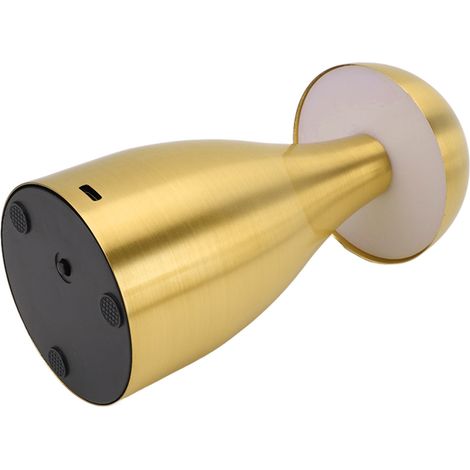 Lampe de table champignon en métal, dimmable, veilleuse décorative champignon, sans fil et rechargeable, lampe de chevet pour enfants, barre d'allaitement, dorée (1/5)