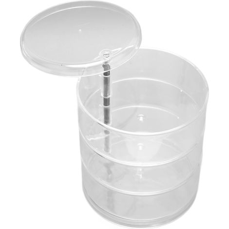 Boîte à Bijoux Tournante 3 Étages Transparente - Support à Boucles d'Oreilles Élégant pour Femmes (1/5)