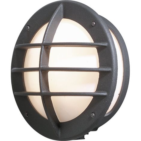Konstsmide Oden Applique d'extérieur classique à cloison noire avec verre dépoli, IP23 (1/3)