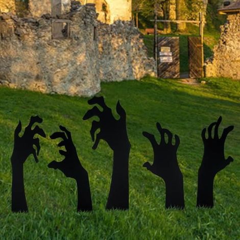 Panneau de Porte d'Halloween- Effrayante - Noir - Acrylique - Décoration Extérieure pour Jardin KIT DE DECORATION (1/4)