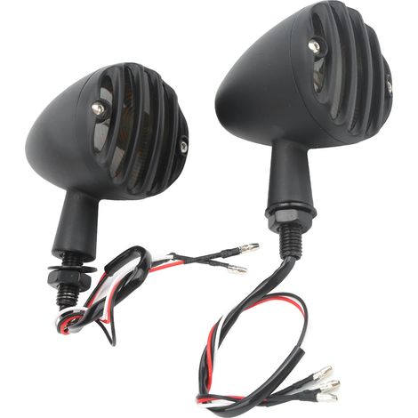 Clignotants LED Moto 2 Pièces Indicateurs Lumineux Jaune Vif Étanches Compatibles Honda Rétro Noir (1/5)