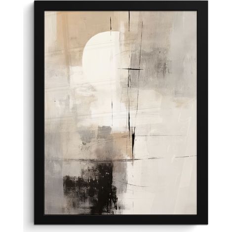Framed Poster Abstract - Art - Gray 30x40 cm