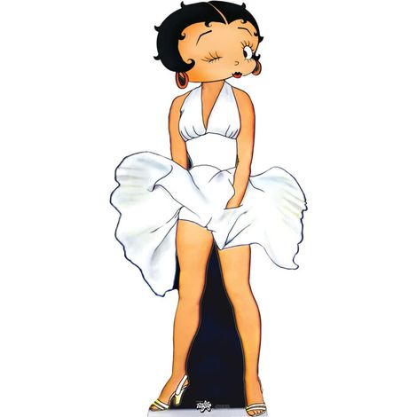 Figurine en carton Betty Boop en Maryline Monroe avec sa robe blanche Hauteur 166 cm (1/5)