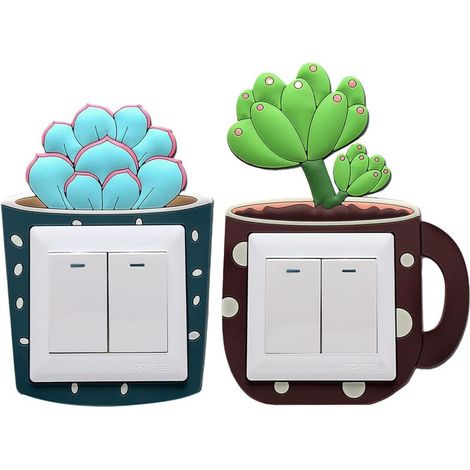 pegatinas de pared para interruptores eléctricos para dormitorio, niños y niñas, Hibiscus Snow Lotus + Winter Beauty - Crezuo