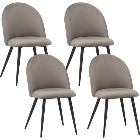 Albatros Esszimmerstühle mit Samt-Bezug 4er Set CAPO, Grau - Stilvolles Vintage Design, Eleganter Polsterstuhl am Esstisch - Küchenstuhl oder Stuhl Esszimmer mit hoher Belastbarkeit (1/5)