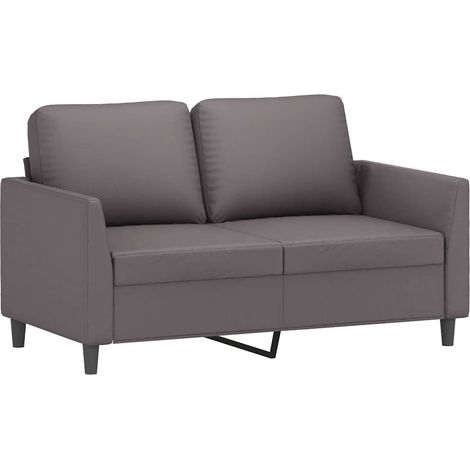 Canapé  Sofa à 2 places Gris 120 cm Similicuir