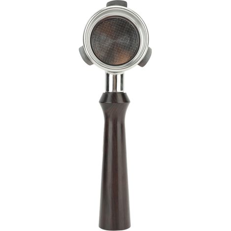 Portafiltre sans fond compatible Breville 870/880, diamètre 54 mm en acier inoxydable et bois massif (1/5)