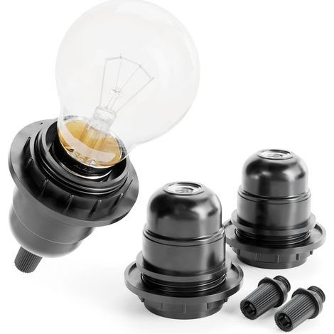 E27 Schwarz – 250 V 60 W – Kunststoff-Schraubfassung – Für Nachttischlampe (1/5)