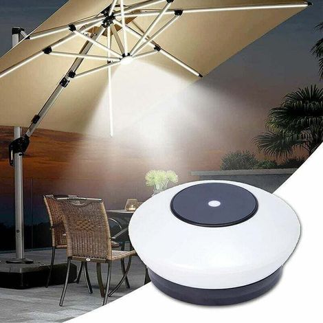 Parasol Lights with 10 Lighting Modes, Adjustable Wireless Bluetooth LED Parasol Light for Garden Patio (Color) (1/5)