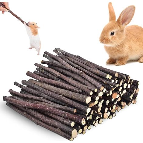 Jouet à mâcher pour hamster - Jouet à mâcher en bois - Bâtonnets de - Accessoire pour molaire et grincement de dents - Jouet pour petits animaux de compagnie