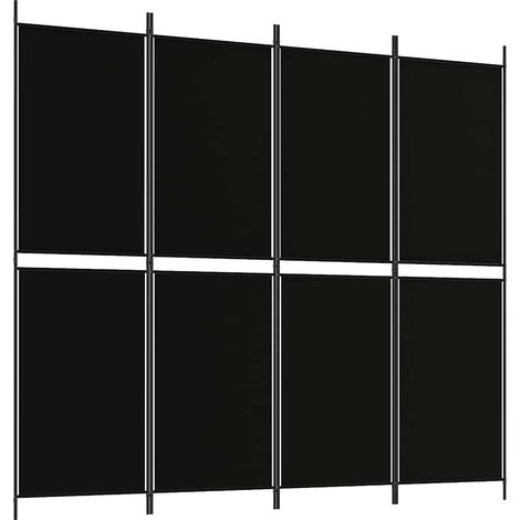 vidaXL Biombo divisor de 4 paneles de tela negro 200x180 cm (1/2)
