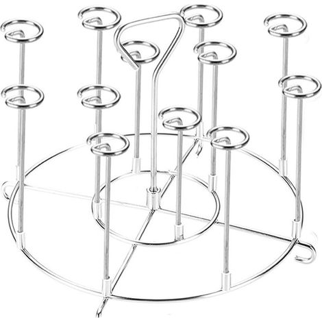 Grill für Heißluftfritteusen mit 12 Spießen, Grillzubehör aus Edelstahl für runde Heißluftfritteusen, vertikaler Grillrost für Heißluftfritteusen, wiederverwendbares Grillzubehör (1/5)