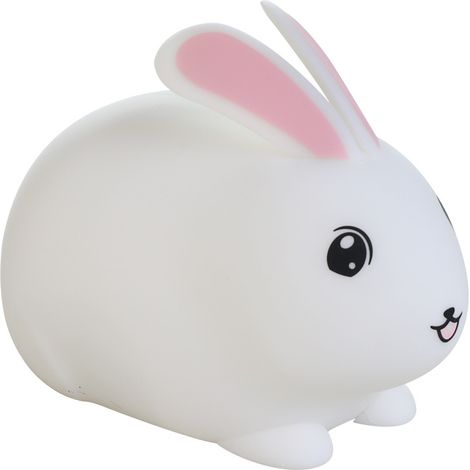 Veilleuse Lapin 7 Couleurs : Veilleuse en silicone souple rechargeable avec minuterie, lampe de nuit portable sans fil (1/5)