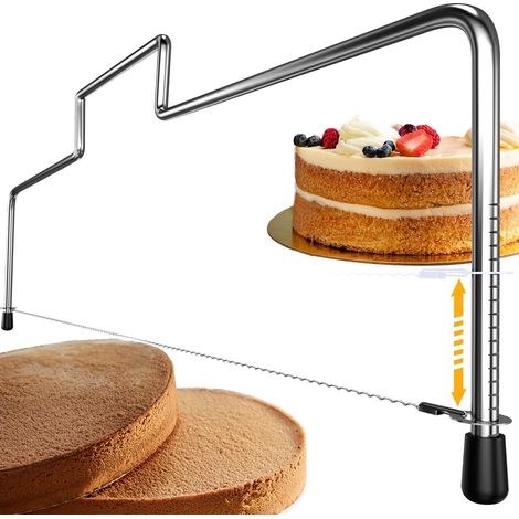 1 Coupe-Gâteau Réglable, Fil Acier Inoxydable, Poignée Ergonomique, Pour Pâtisserie Maison (1/5)