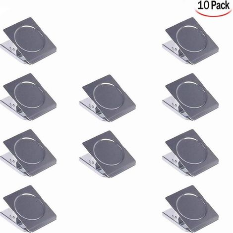 10 Stück Magnetclips, Metallmagnetclips, Kühlschrankmagnetclips, Magnetische Zeichenclips für Whiteboard, Kühlschrank, Büro