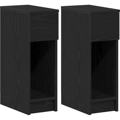 Maison Exclusive - Nachttische mit Schublade 2Stk. Schwarz Eichen