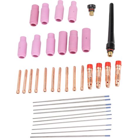 Kit d'accessoires de soudage 36 pièces en cuivre, céramique et alliage de tungstène pour les séries WP 17, 18 et 26