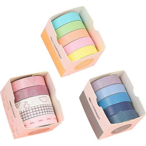 Ruban adhésif coloré, rouleau de 15 pouces, ruban arc-en-ciel pour la décoration d'œufs, fournitures scolaires de bricolage, étiquetage et codage couleur - Style 2 (1/5)