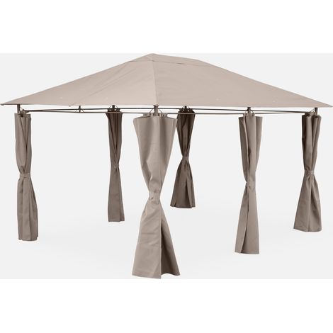 Gazebo da giardino per eventi in alluminio con tende scorrevoli, 3x4m (1/7)