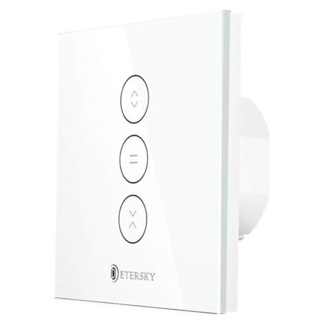 Interrupteur Volet Roulant Connecté, Commutateur Intelligent Volet Roulant Stores Connecté, Interrupteur Tactile Peut Éteindre la LED, Timer - 1 Packs