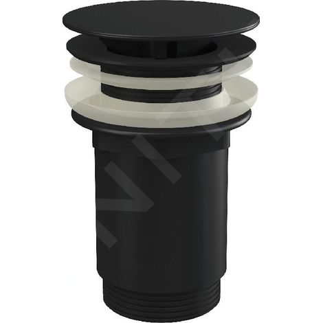 Sortie lavabo 5/4 » tout métal, grand bouchon, pour lavabos sans débordement, noir mat (A396BLACK) (1/2)